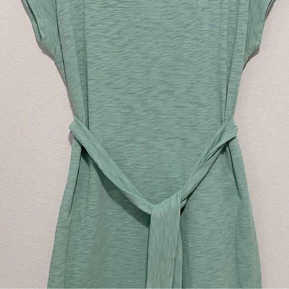 J Crew Factory NWT Knit Tie Waist Mini Dress Size Medium in Frosty Mineral - Picture 9 of 11